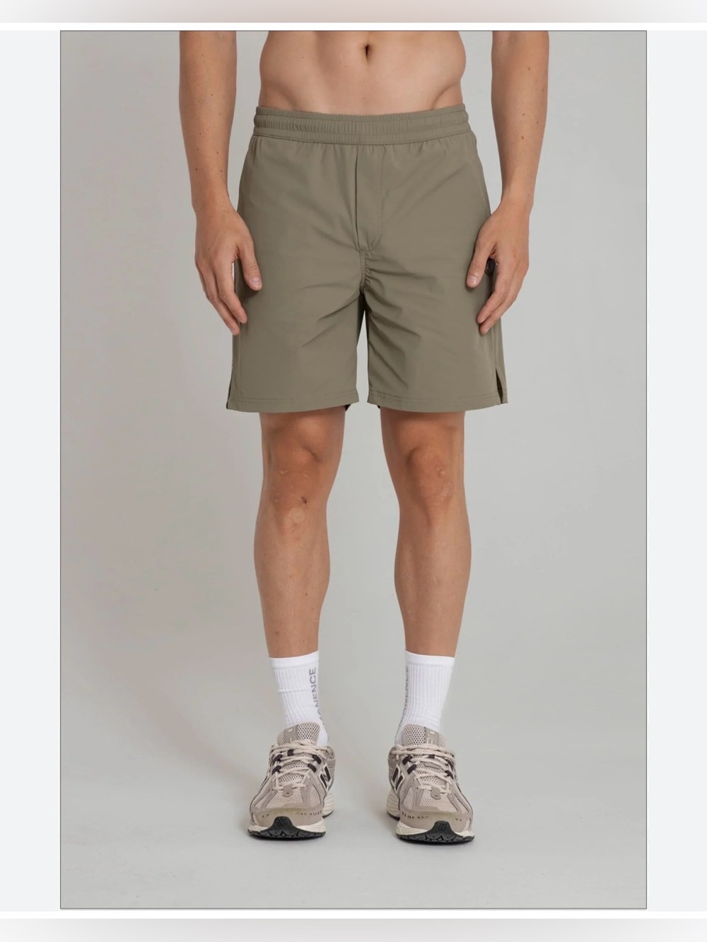 Men's Athletic Elastic-Waist Shorts in Olive Drab